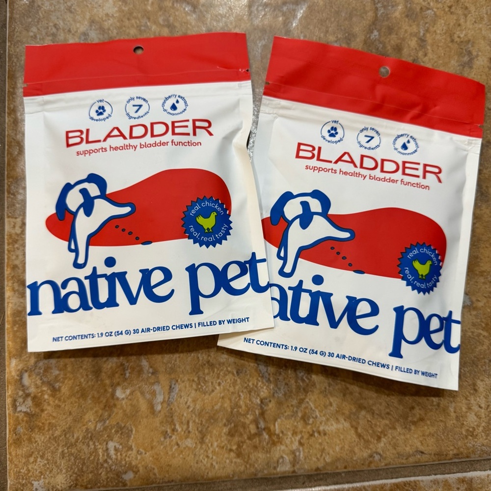 2 PK Total 60 Native Pet UTI Treatment Chicken Chews with Cranberry Pet Health